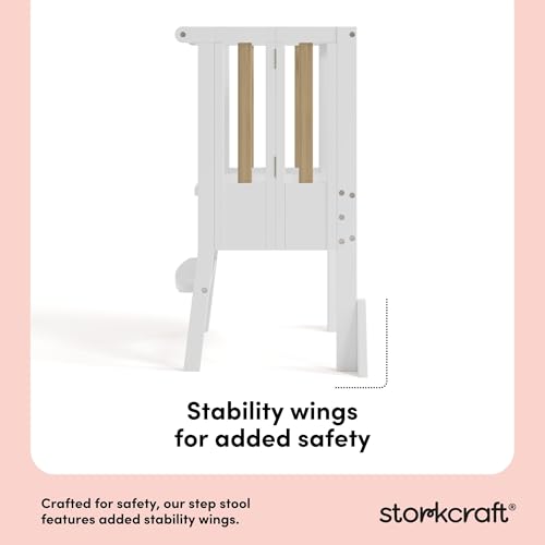 Image of Storkcraft Toddler Standing Tower Kitchen Step Stool, White /Driftwood
