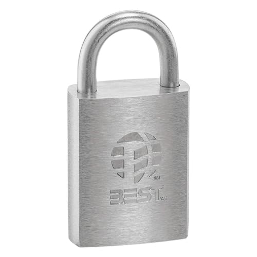 Image of Stanley Best Best 11B72T Padlock Brass, Satin Chrome, Silver, Box of 1, Brass; Stainless Steel