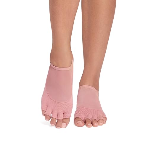 Image of toesox Luna Grip Socks Pilates Half Toe - Yoga Socks Non Slip for Barre, Ballet, Dance & Studio Workouts