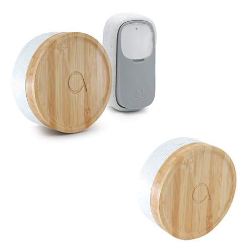 Carillon sans fil écologique Avidsen Bamboo avec bouton auto-alimenté