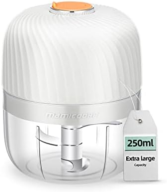 Electric Mini Garlic Chopper, 250ml Mini Food Chopper Garlic Mincer, Onion Cutter, Garlic Grinder Masher, Blender to Vegetable, Small Food Processor for Ginger, Chili, Vegetables