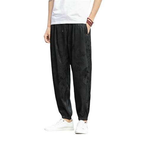 Pantalon de jogging court style chinois en lin premium pour homme moderne
