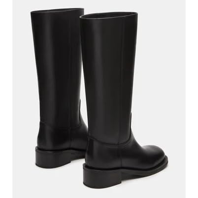 UniqueStride Women Knee High Boots Round Toe Low Chunky Heel Pull On Fashion Tall Moto Riding Boots3