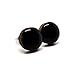 Stud Earrings Set, Black, 10 mm, Round Studs for Women Girls Men, Handmade, Stainless Steel Posts for Sensitive Ears, Lightweight Color Dot earrings by Candi Cove Designs
