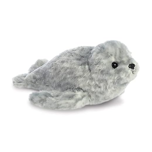 Aurora- Foca de Peluche, colección Mini Flopsie, Color Gris, 21 cm (0060031720)