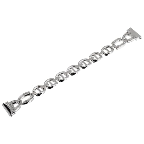 Pulsera de reloj para mujer en acero inoxidable plateado con acabado espejo