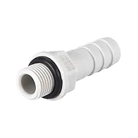 sourcing map 6 Stück PVC Schlauchanschluss Schlauchverbinder 8mm oder 5/16 "mit Widerhaken x 1/8" G Stecker Rohr Schlauchtülle Wasseranschluss Verlängerung – Ansicht 5