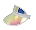 Tennis Beach Iridescent Mirrored Plastic Sun Visor Hat, Pink, One Size