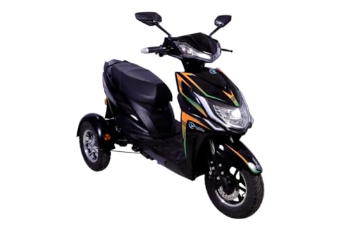 Yugbike yug400 Electric Scooter| 60V 32Ah Graphene Battery | Runs Approx. 40 km on one Charge | Front Disk Brake | Reverse Feature| Black, Adult