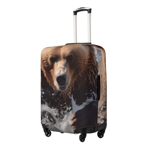 Bear Running Print Luggage Suitcase Covers Elastic Washable Luggage Protector Luggage Covers For Suitcase2