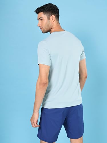 Image of TECHNOSPORT Men's Slim Fit Polyester Activewear Sports T-Shirt with Moisture-Wicking Comfort for Workout, Running & Gym