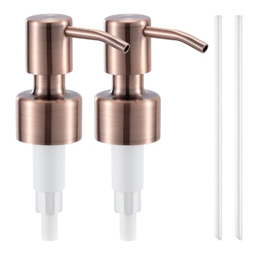 Navaris Seifenspenderpumpe – Set mit 2 Ersatzdüsen aus Edelstahl, Kupfer für Flüssigseifenspender – Küche, Geschirr und Badezimmer