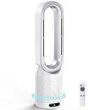 【2025新登場・冷暖兼用羽なし扇風機】SAMONIC タワーファン 冷風機 3段階暖風・10段階冷風切り替え 100°自動首振り 強風＆微風＆静音モード 大風量 夏冬兼用 セラミックヒーター 電気ファンヒーター 寒さと熱中症対策 転倒自動OFF 過熱保護 省エネ 軽量 持ち運び便利 部屋・洗面所に適用 PSE認証済み 日本語取扱説明書 (シルバー)