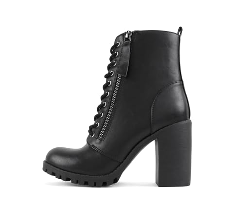 Image of Soda Women's Malia Faux Lace Up Chunky Lug Sole Combat Boot