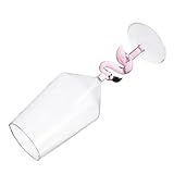 POPETPOP Copa de Vidrio Rosa con Diseño Flamenco Copa Cocktail Elegante para Vino Tinto para Fiestas Bodas y Hogar