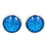 Erhältlich in zwei Größen Stechschmuck Ohrstecker Handmade Ohrclips Ohrklemmen Sterne Stars Rockabilly Blau Silber Farben Damen Kinder Kitsch Kawaii 1 Paar Größe Wählbar (Ohrclips 10mm)