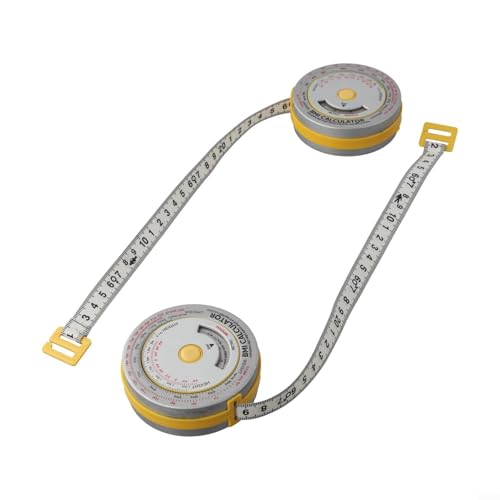 Besttoolifes Cinta métrica retráctil de 150 cm con calculadora de IMC para medición de la dieta y la relación de la cintura y la cadera, herramienta portátil de medición de tamaño corporal con