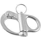 WAZUBC Grillete de liberación rápida, grillete giratorio de acero inoxidable de liberación rápida para aparejos de barcos, veleros, barcos marinos (96 mm)