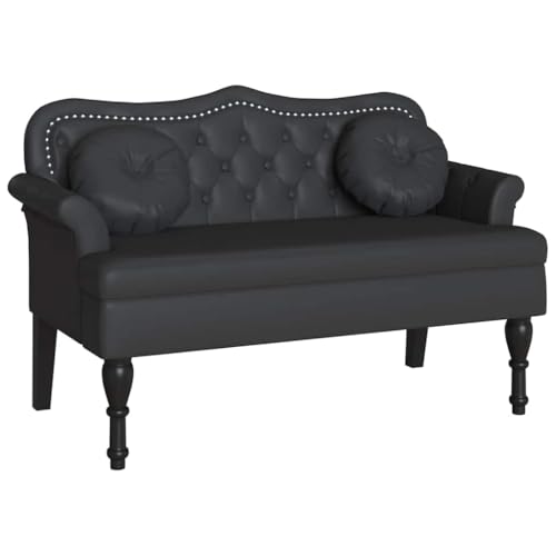 IKAYAA Divano da Salotto Moderno Divanetto a 2 Posti Panca Chesterfield per Soggiorno Ufficio 120,5 x 65 x 75 cm -Nero-