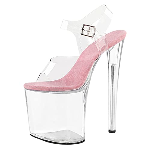 Chaussures transparentes de 20cm pour allonger la silhouette avec plateforme