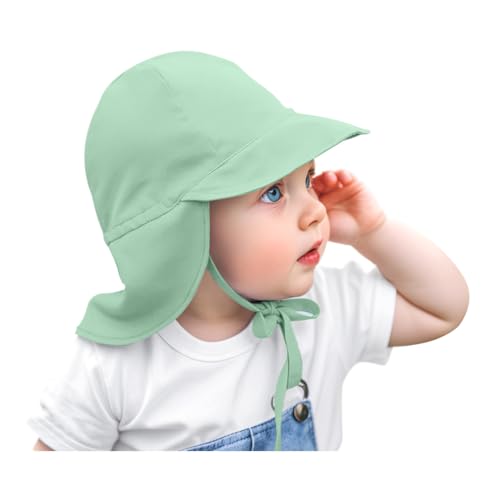 Adjustable Baby Sun Hat Boys Girls, UPF 50+ Toddler Summer Beach Swim Hat with Neck Flap for Infant Traveling Cap