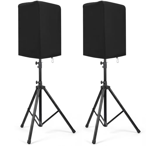 Outus 2 Pack 12 Inch Outdoor Speaker Cover 600d Weatherproof Speaker Cover for PA DJ Powered Speakers Black Thick Oxford Fabric UV Protection Dustproof