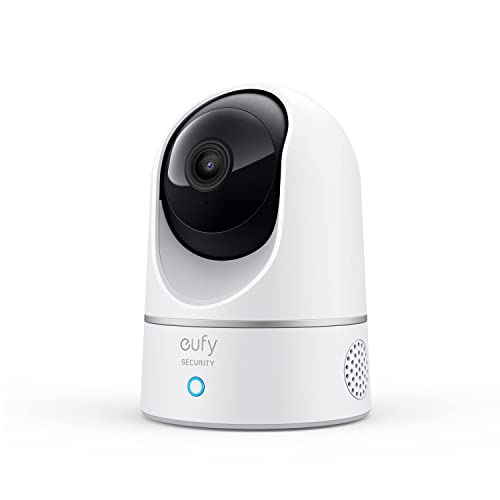 eufy Security Indoor Cam 2K Pan & Tilt Camera Surveillance WiFi, caméra intérieure, Détection des Humains et Animaux par l&rsquo;IA, Assistants Vocaux, Carte microSD Requise