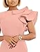 VASAUGE Women's Elegant Formal Bodycon Ruffle Sleeveless Midi Cocktail Party Dress, Small, Pink