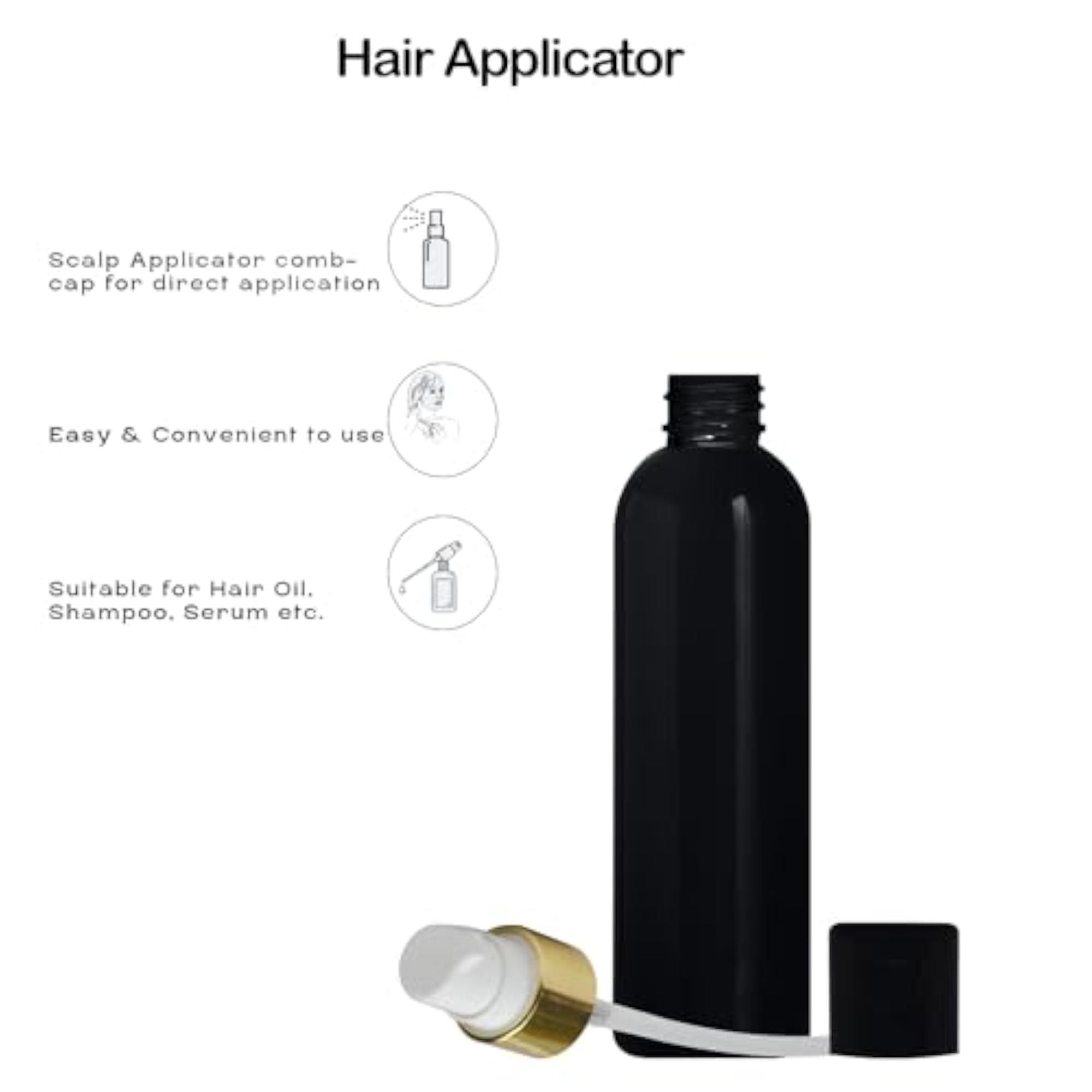 Black PVC Pump Bottle Dispenser for Shampoo