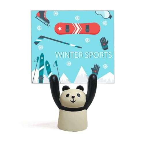 Support de mémo ski panda, décoration pour équipement de bureau