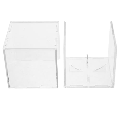 Kisangel Présentoir à Baseball et Tennis en Acrylique Transparent 8X8X8 CM, Boîte Cube Base, Support Multi-Sport pour Affichage et Rangement