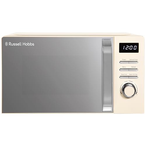 Russell Hobbs Digital Microwave 20L 800W in Cream with 5 Power Levels, Pull Handle Door & Button...
