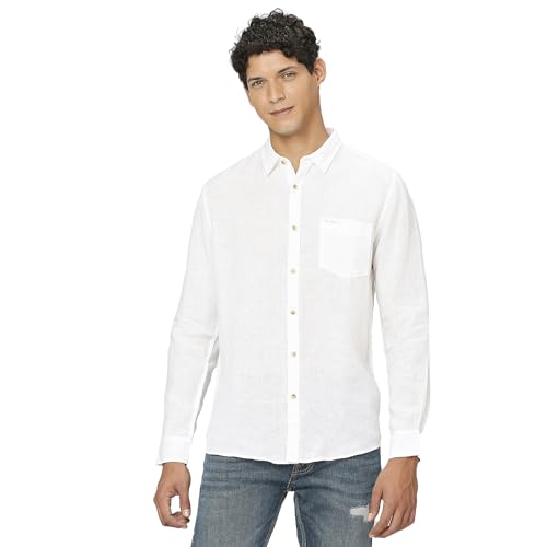 Image of Pepe Jeans Mens Linen Regular Fit Shirt