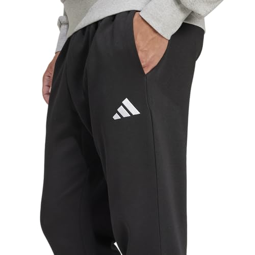 adidas Calça esportiva masculina Essentials Feel Cozy Fleece, Preto/branco, XGG