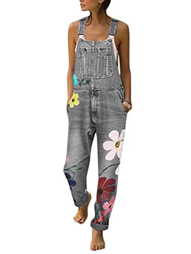 Peto jeans de mujer estilo overalls vaqueros con corte ancho boyfriend
