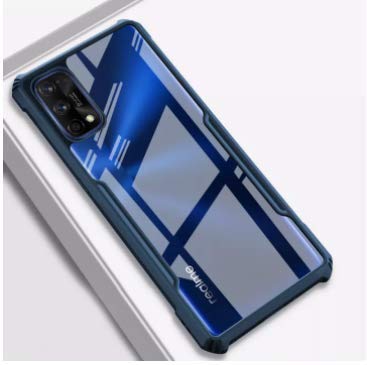 Image of A rtistque Clear Back Cover Case for Realme 7 Hybrid Transparent Shockproof Armor - Blue