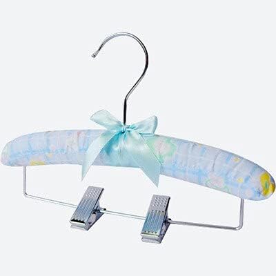 10pcs Hangers with Horizontal Line Padded Hangers for Men Women Baby Hanger with Clips Satin Canvas Covers for Adults Clothes Pants (25cm)