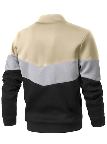 Image of HYPESTFIT Mens Lightweight Jacket Casual Bomber Jacket Color Block Varsity Coat