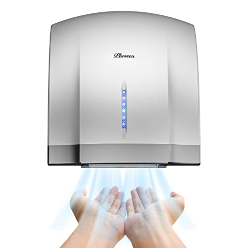 PLUSSEN Secador de Manos 10 Segundos Secado Ahorro de energía Comercial secador de Manos eléctrico automático para Cocina baño Inodoro 1800W