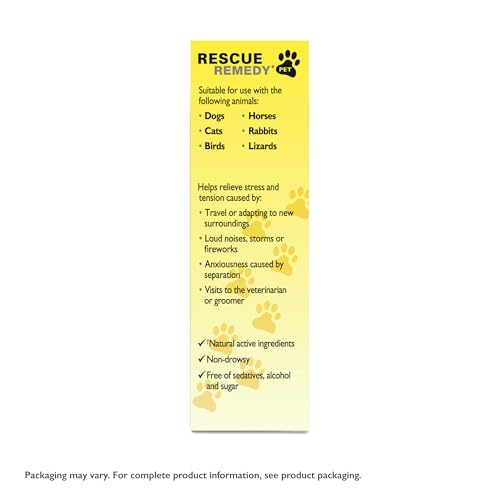 Image of Rescue Remedy Pet Dropper - 10mL - Stress & Tension Support for Dogs & Cats with Bach Natural Flower Essences - Sedative-Free, Homeopathic Liquid Formula - For All Breeds, Ages & Weights