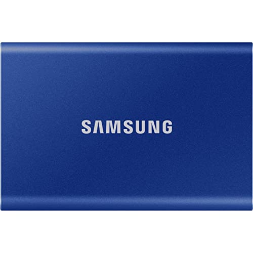 Image of Samsung T7 500GB Up to 1,050MB /s USB 3.2 Gen 2 (10Gbps, Type-C) External Solid State Drive (Portable SSD) Blue (MU-PC500H)