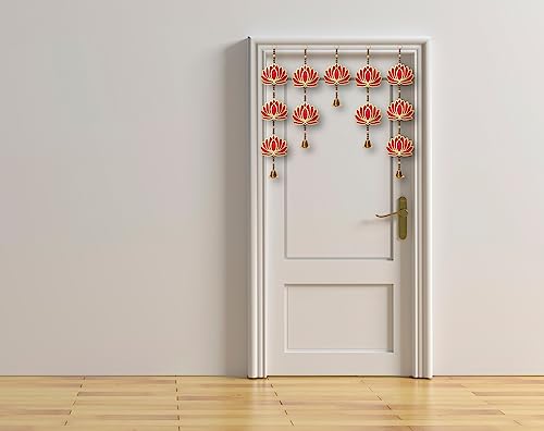 Image of True Decor Lotus Hangings for Decoration Mandir Decorations Items Pooja Decor Diwali Hangings Set of 5