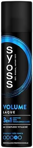 SYOSS, Laque Volume, 3en1, Coiffage, Soin, Tenue longue durée, Fo...