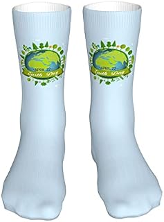883 Compression Socks Happy Earth Day Calf Socks Non Slip Crew Socks Comfort Sports Socks For Trekking Hiking Walking 40cm