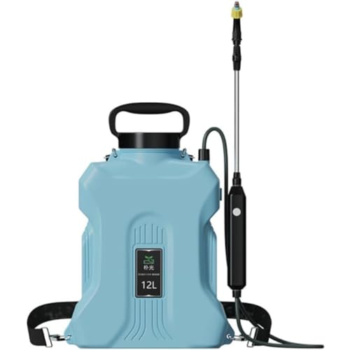 HongzyFirm充電式噴霧器 12L 消毒 軽量 リチウムイオン電池 肩掛け式 除草剤 農薬 駆除 家庭用 動噴 充電 ー タンク ノズル (ブルー)