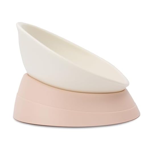 Umysky French Bulldog Food Bowl- Slanted Tilted Pug Food Water Bowl,Cat Bowl- Feeder for Frenchie/Shih Tzu/ Flat Faced Small Dogs/ Puppies/ Cats(White