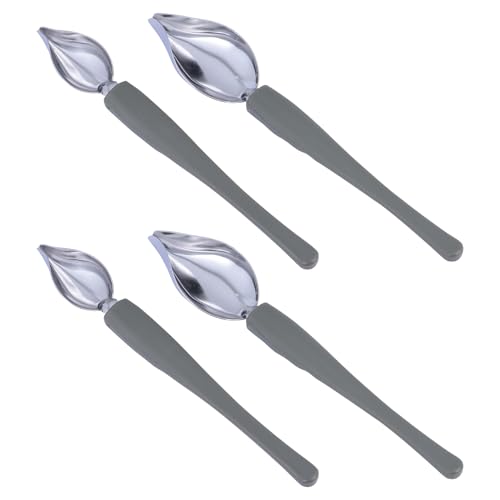 WATIIFUFU 4 piezas Cucharas de Acero Inoxidable para Decoración Pincel de Salsa para Repostería y Dibujo de Chocolate Herramienta Artística para Presentación de Platos y Postres
