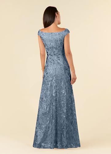 Mother of The Bride Dresses for Women Sequin Cap Sleeves Lace Formal Evening Dress EA0463