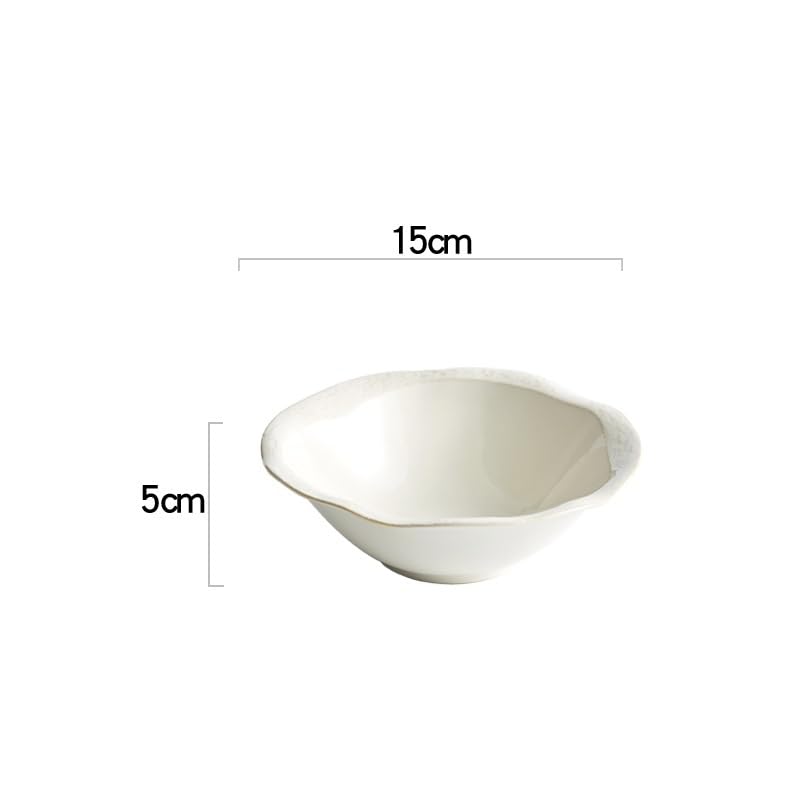 TEESONG Miska ramen domowa miska do zupy restauracja ceramiczna miska sałatkowa salon miska na owoce kuchnia biała miska nadaje się do zupy, płatków śniadaniowych, płatków owsianych (S)
