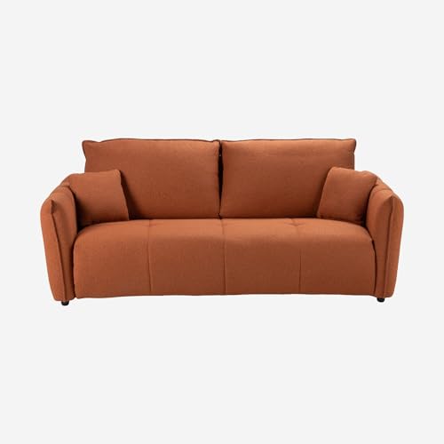 Habitat - Canapé Convertible 3 Places - Couchage 160 cm - Matelas 13 cm - Tissu Bouclette Tolfa - Terracotta Boston